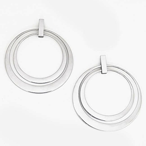 Steelx ER213 Polished Steel Circle Go-go style Post Earrings